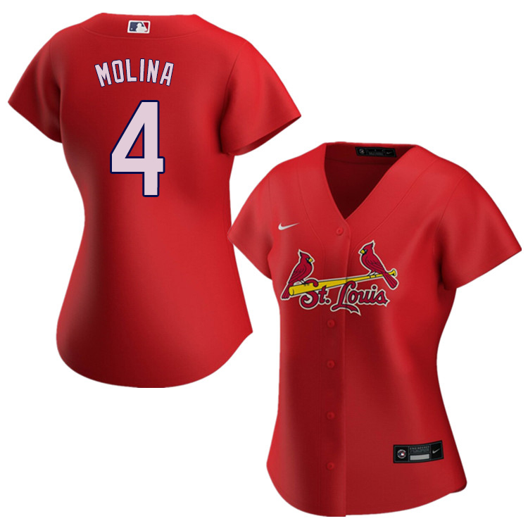 Nike Women #4 Yadier Molina St.Louis Cardinals Baseball Jerseys Sale-Red
